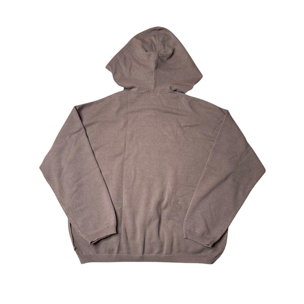 Pink Lily Chocolate Brown Acid Wash Oversized V Neck Hoodie Small - Picture 6 of 9